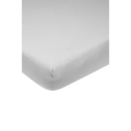 Meyco Baby Spannbettlaken für Laufgittermatratze - 75x95cm - Jersey Spannbetttuch - 100 % Baumwolle - Oeko Tex zertifiziert - Rundum-Gummizug, atmungsaktiv - Uni - Hellgrau