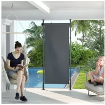 Outsunny Senkrechtmarkise 120 x 310 cm Grau