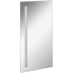 Spiegel FACKELMANN "Linear", silber (silberfarben), B:40cm H:75cm T:2cm, Spiegelglas, Spiegel, LED