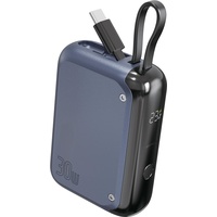 4Smarts Powerbank Pocket mit USB-C Kabel 10000mAh - stahlblau