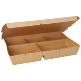 Papstar Lunchboxen Pappe 5-geteilt 900 ml 100 St. Braun