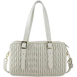 Schultertasche "Handwerk", Damen, Gr. B/H/T: 30cm x 18cm x 8cm one size, beige, Leder, COLLEZIONE ALESSANDRO, Taschen, aus echtem Leder