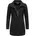 Damen Leichter Fleece-Übergangsmantel lang windabweisend mit hohem Kragen Black Gr S S
