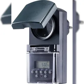 Sygonix SY-5044422 Steckdosen-Zeitschaltuhr digital Wochenprogramm 1800 W IP44 Countdown-Funktion,