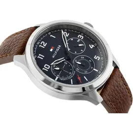 Tommy Hilfiger Multi Zifferblatt Uhr für Herren mit Braunes Lederarmband - 1791855