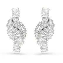 Swarovski Matrix Ohrringe, Baguette-Schliff, Knoten, Weiß, Rhodiniert | OS