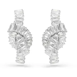 Swarovski Matrix Ohrringe, Baguette-Schliff, Knoten, Weiß, Rhodiniert | OS