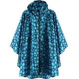 Regenponcho Wasserdicht Kapuze Fahrrad Kompakt blaue Blume