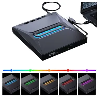 VIVIHEYDAY Externes CD-/ DVD Laufwerk, CD und DVD Brenner mit USB Anschluss Disc-Laufwerk schwarz