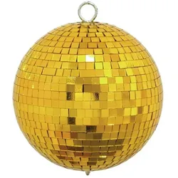 SATISFIRE Spiegelkugel 15cm gold Discokugel Mirrorball Party Disko Deko