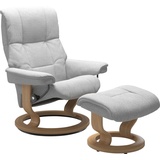 Stressless Relaxsessel STRESSLESS Mayfair Sessel Gr. ROHLEDER Stoff Q2 FARON, Classic Base Eiche, Relaxfunktion-Drehfunktion-PlusTMSystem-Gleitsystem, B/H/T: 75 cm x 99 cm x 73 cm, grau (light grey q2 faron) Lesesessel und Relaxsessel