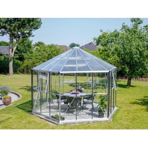 Vitavia Juno 9000 Alu eloxiert ESG 3 mm/Dach HKP 6 mm 9 m² inkl. Stahlfundamentrahmen