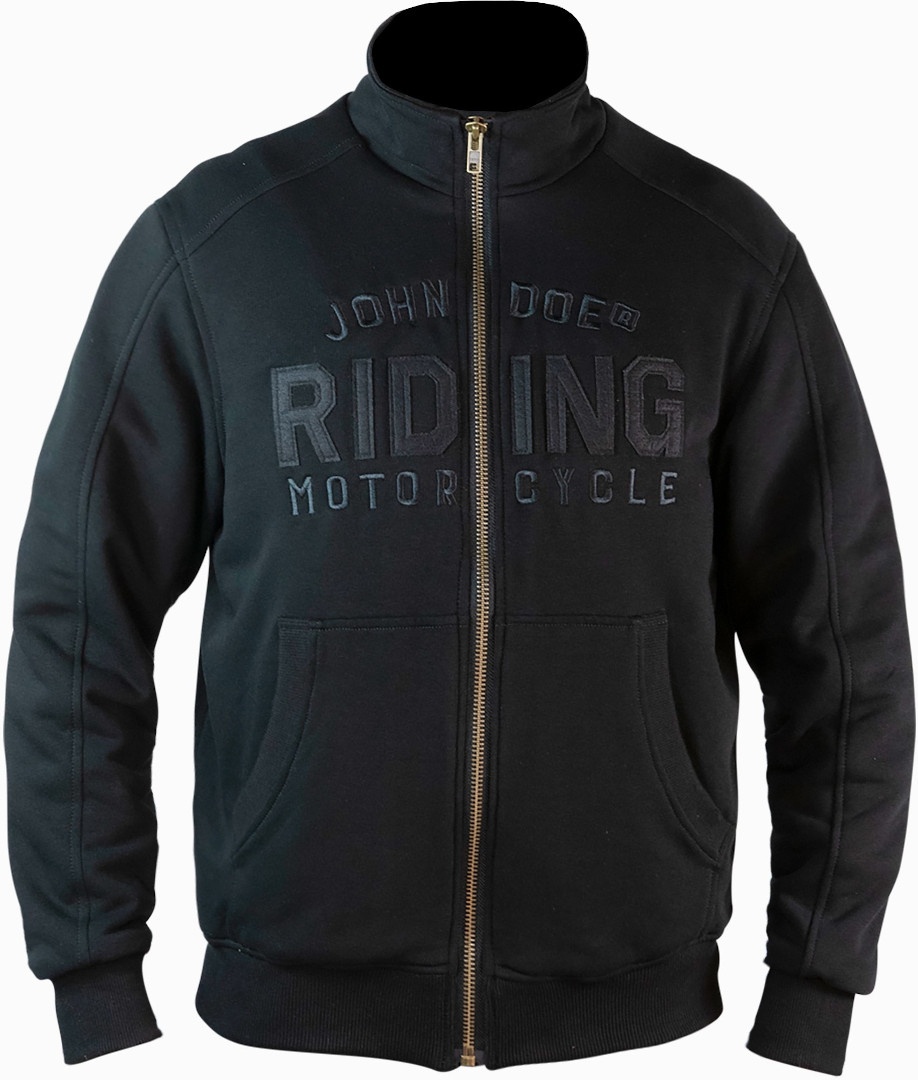 John Doe Standup Neck Motorfiets hoodie, zwart, 4XL
