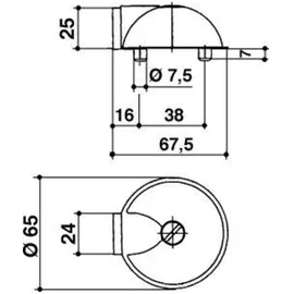 OGRO Türstopper Edelstahl 65 mm