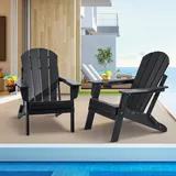 Vevor Adirondack-Stuhl Gartenstuhl 2er-Set schwarz 2 St.