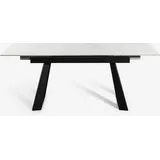 Esstisch 160-200x90cm ausziehbar modern Marmor-Effekt Caracas - Weiß - Weiß