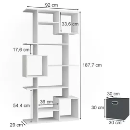 Vicco Raumteiler Cube 92 x 188 x 29 cm Weiß