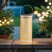 Marrakesch Orient & Mediterran Interior Moderne Solarlaterne Laterne Lampe Deko Skandinavisch Balkon Garten Bamba Weiss