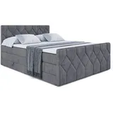 altdecor Boxspringbett CATOR-Z KING - 160x200 - H3/H4 - Dunkelgrau
