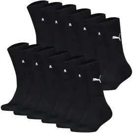 Puma Kinder Socken 12er Pack - Easy Rider, ECOM, einfarbig, Logo, Schwarz 35-38