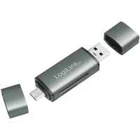 Logilink USB 3.2 Gen1-Kartenleser, für SD- und microSD-Karte, Aluminiumgehäuse,