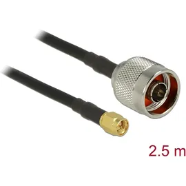 DeLock Antennenkabel N-Stecker/SMA-Stecker 2,5 m Schwarz
