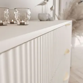 Lukmebel Kommode SCARLETT 6S 163 cm Beige / Gold