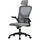 ML-Design Bürostuhl ergonomisch, Grau aus Mesh, mit Verstellbarer Kopfstütze, Armlehnen, Lendenwirbelstütze, Wippfunktion,