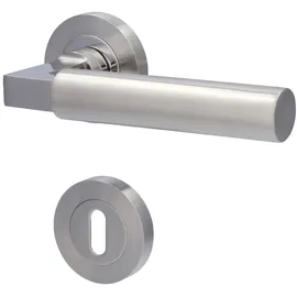 Alpertec BB-Rosettengarnitur Solid 2 Edelstahl Silber