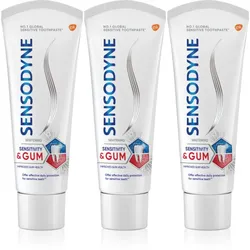 Sensodyne Sensitivity & Gum Whitening bleichende Zahnpasta zum Schutz von Zähnen und Zahnfleisch 3x75 ml