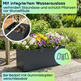 ethick Blumentopf Rechteckig 58 58 x 29 x 30 cm Anthrazit