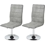 2er-Set Esszimmerstuhl HHG 616, Stuhl Küchenstuhl, höhenverstellbar drehbar, Stoff/Textil mvg vintage betongrau
