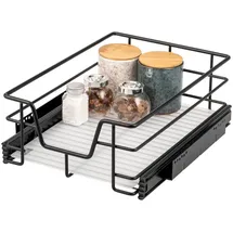 bremermann Teleskopschublade schwarz Metall, 37x14x44 cm Küchenzubehör