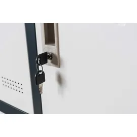 Jet-Line Metall Schrank Schließfachschrank 15 Fächer BUDAPEST Spind dunkelgrau-weiß
