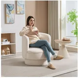 Homcom Relaxsessel Polyester 74 x 74 x 74 cm Cremeweiß ergonomisch