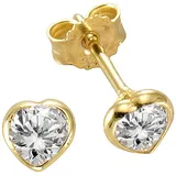 FIRETTI Paar Ohrstecker »Schmuck Geschenk Gold 333 Ohrschmuck Ohrringe Herz«, mit Zirkonia (synth.),