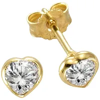 FIRETTI Paar Ohrstecker »Schmuck Geschenk Gold 333 Ohrschmuck Ohrringe Herz«, mit Zirkonia (synth.),