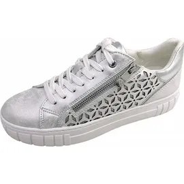 Marco Tozzi Damen Sneaker mit Reißverschluss Silber (Lt. Grey Comb), 39