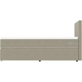 99rooms Phönix Mini Boxspringbett 120x200 cm, Webstoff MALMO_NEW Beige,