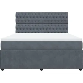 vidaXL Boxspringbett 180 x 200 cm Dunkelgrau