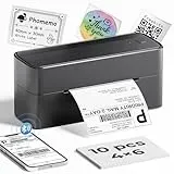 Phomemo 241BT DHL Etikettendrucker, Bluetooth Thermodrucker, Label Printer für Barcode Versandetiketten Kompatibel mit Ebay, Amazon, Etsy, Shopify, UPS, Gray