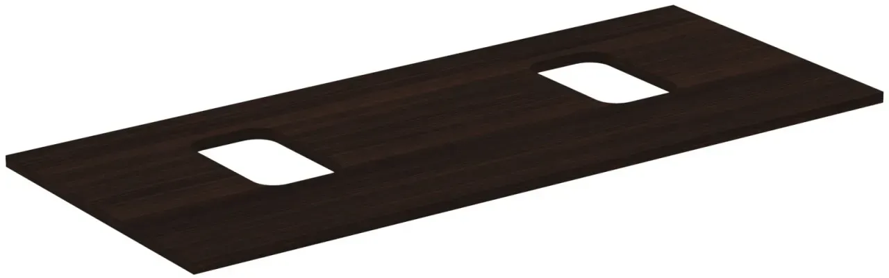 Ideal Standard Waschtischplatte i.life B 2 Ausschnitte r/l f.2 Schalen 1202x507x18mm Coffee Oak, T54 T5412NW