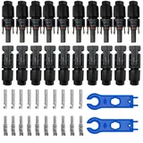 DEWIN 10 Paar Solarstecker, Solar Stecker Set IP67 Wasserdichter Männlicher/Weiblicher Photovoltaik Solarpanel-Stecker mit 2 Stück Solar Schraubenschlüssel für 2.5mm2/4mm2/6mm2 Solarkabel Solaranlage