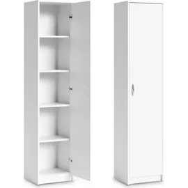 home collective Bücherregal Kleiderschrank Regal 40cm breit 180cm hoch Schrank Organizer Mehrzweckschrank mit 4 verstellbaren Einlegeböden Aktenschrank in weiß - Weiß