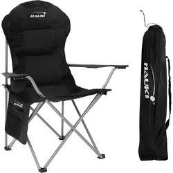 Campingstuhl Angelstuhl Klappstuhl Faltstuhl Angler Stuhl + Tasche 150kg Schwarz