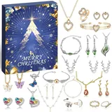 luxuskollektion Schmuck Adventskalender Damen 2024 Mädchen 24 Überraschungen Armband Halskette Ring Ohrringe