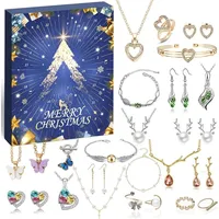 luxuskollektion Schmuck Adventskalender Damen 2024 Mädchen 24 Überraschungen Armband Halskette Ring Ohrringe
