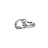 PANDORA ME Styling Pavé Doppel-Link aus Sterling Silber; nur kompatibel mit PANDORA Me Armbändern; Höhe: 8;2mm; 799660C02