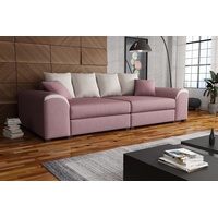Fun Möbel Big-Sofa »Big Sofa Couchgarnitur WELLS Megasofa in Stoff«, inkl. Zierkissen beige|rosa