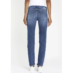 Slim-fit-Jeans GANG "94JOJO", Damen, Gr. 31, N-Gr, blau (light blau), Denim/Jeans, Obermaterial: 81% Baumwolle, 17% Polyester, 2% Elasthan, leichte Abriebeffekte, unifarben, casual, slim fit lang, Jeans, Bewegungsfreiheit mit großer Formstabilität